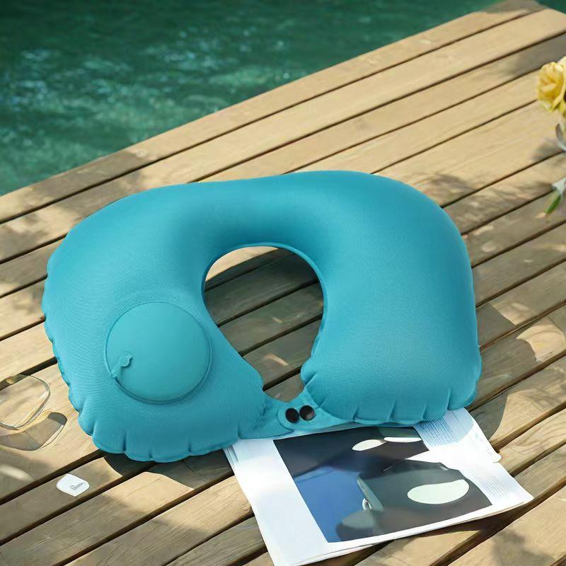 Inflatable Pillow Travel TPU Pressed Inflatable U-shaped Pillow Outdoor Travel Portable Storage Neck Pillow Travel Sambo