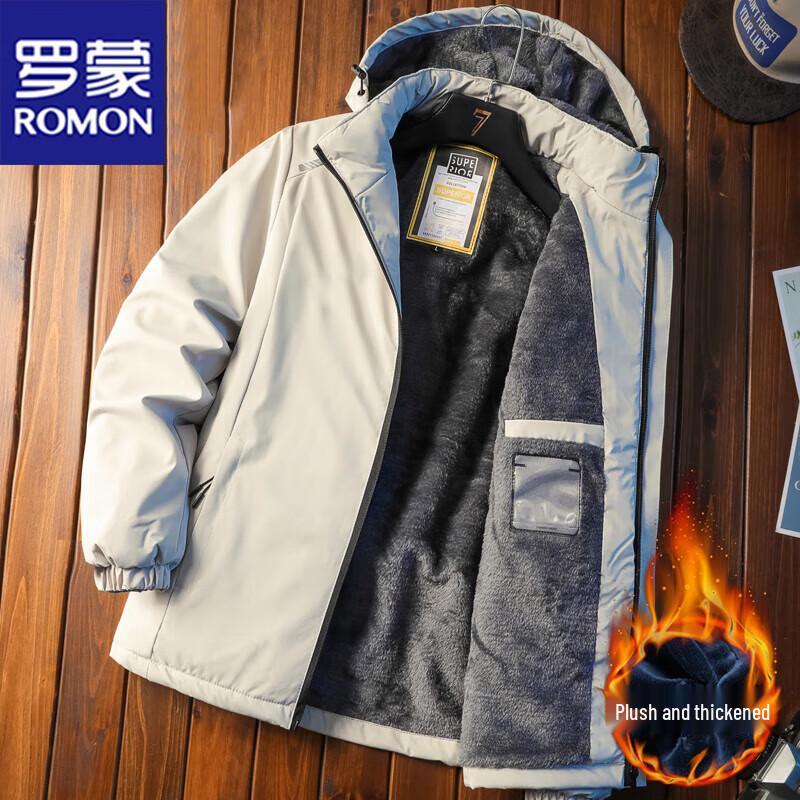 

ROMON Men s Hooded Windproof Padded Jacket L