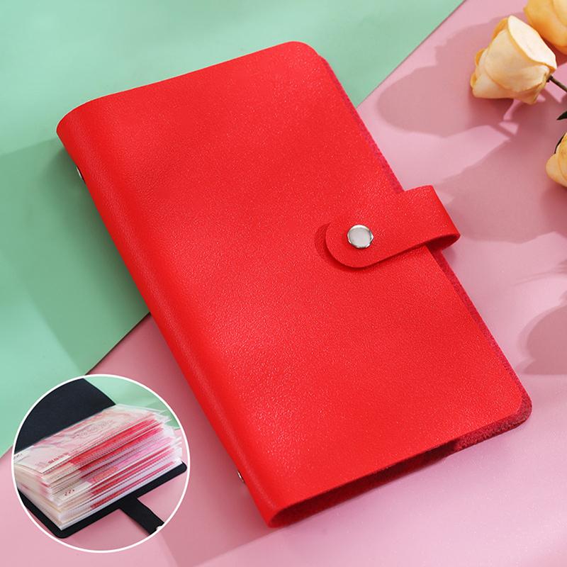 

Органайзер для наличных из ПУ, бюджетный блокнот, многоцелевой набор конвертов для наличных, кошелек на молнии для денег, бюджетная экономия, органайзер для счетов, блокнот 180MM красный