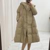 Autumn and winter new down jackets women's medium and long over-knee high-end white duck down loose single-breasted temperament jacket