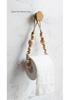 Hand-Woven Toilet Paper Holder with Hemu Beads and Hemp Rope, No-Punch Installation