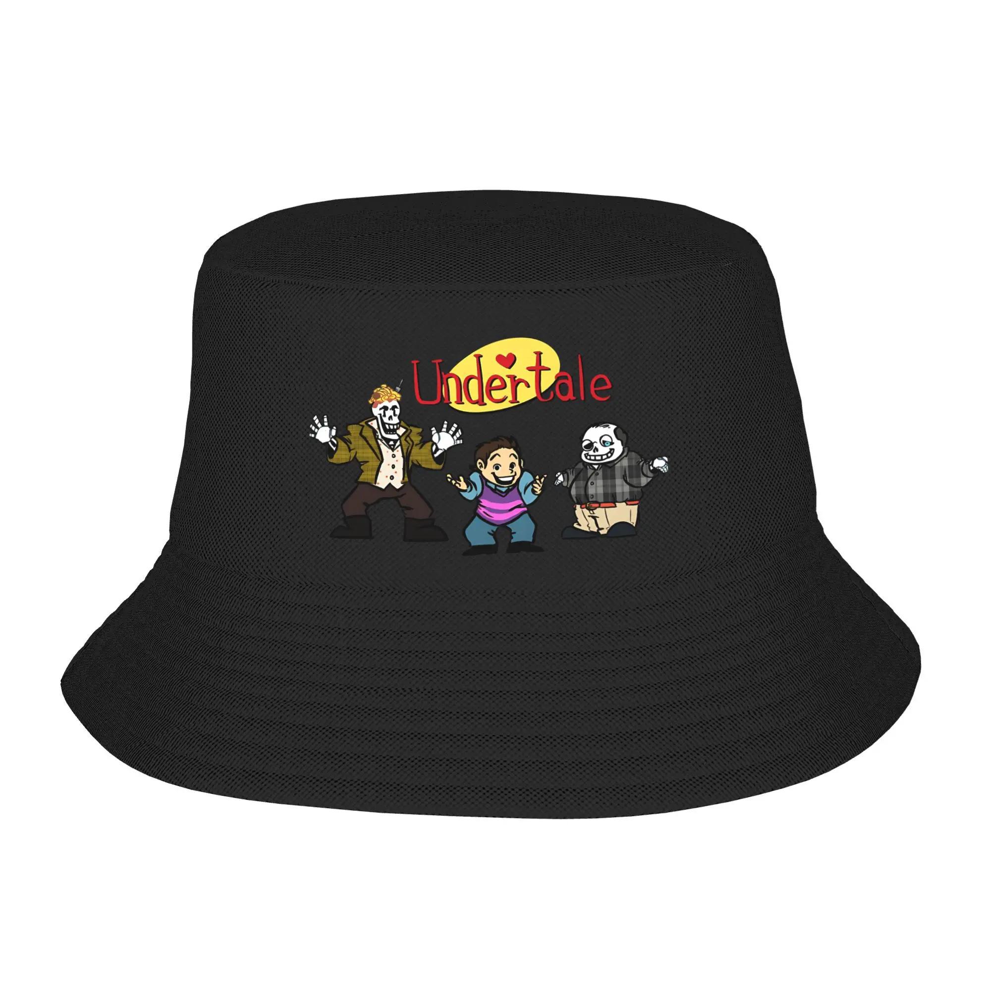 Панама Undertales Уличный стиль Рыбацкие кепки Портативный козырек для рыбалки Кепки для унисекс Винтажная кепка с принтом One Size