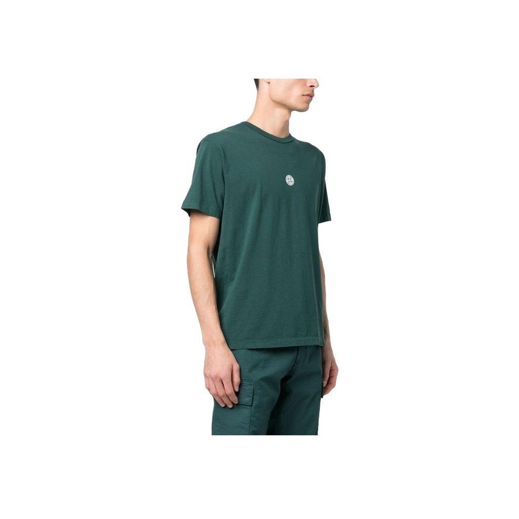 STONE ISLAND Logo Printed Crewneck T-Shirt Bottle Green Men Tops 78152NS86-V0053