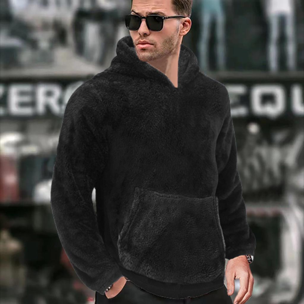 Men's Outdoor Casual Sports Dopamine Colorful Double-sided Fleece Long-sleeved Hooded Sweater