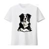 Heavyweight 18gsm Border Collie T Shirt Realistic Sitting Dog Print Black Casual Round Neck For Pet Owners Sizes S Xxxl All