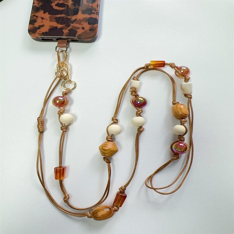 Phone Lanyard With Handcrafted Beaded Pvc Chain For Unisex Smartphone Accessories