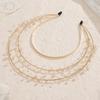 Flower Goddess Halo Headband Crystal Baroque Pearl Hair Hoop Headpiece Godmother Tiara Crown  Women