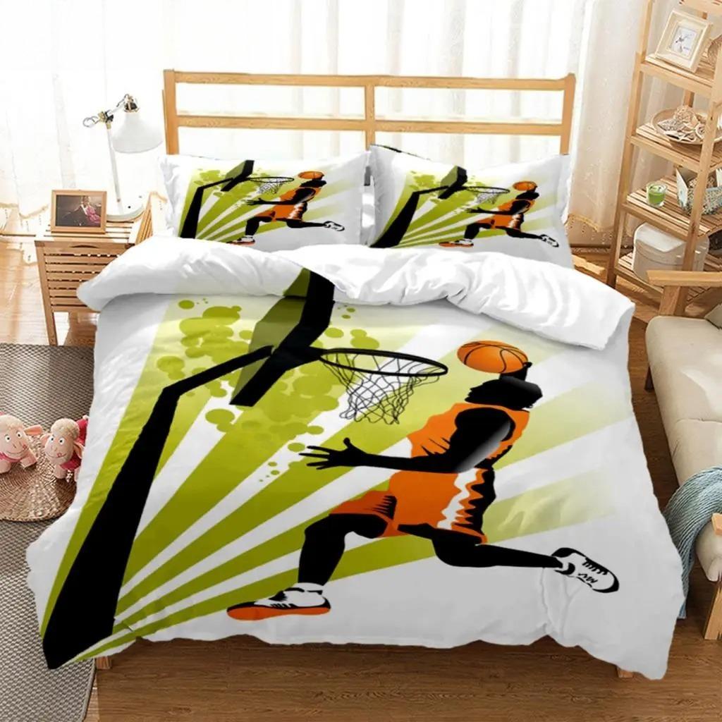 3D Gedrucktes Basketball Bettwäsche Set Basketball Bettbezug Doppel Einzel Voll Queen King Erwachsene Kinder Bettwäsche Bettdeckenbezug