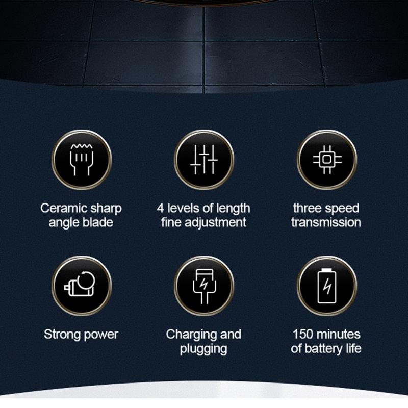 Rechargeable Wireless Hair Trimmer Grooming Cutter Electric Shear Beard Hair Cutting Machine Edge Outline Fast Charging
