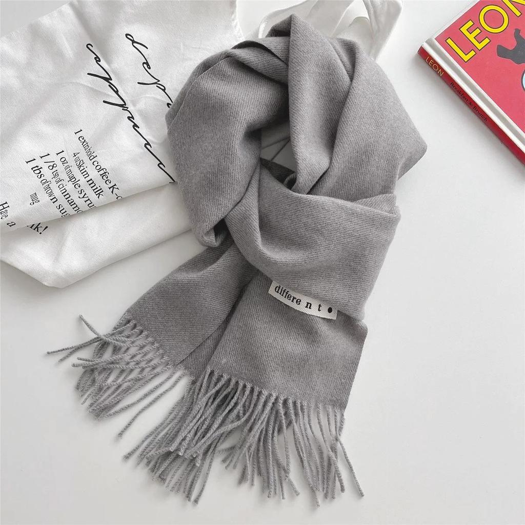 Unisex Ciepły Długi Szalik: Wszechstronny szal w jednolitym kolorze na jesień i zimę