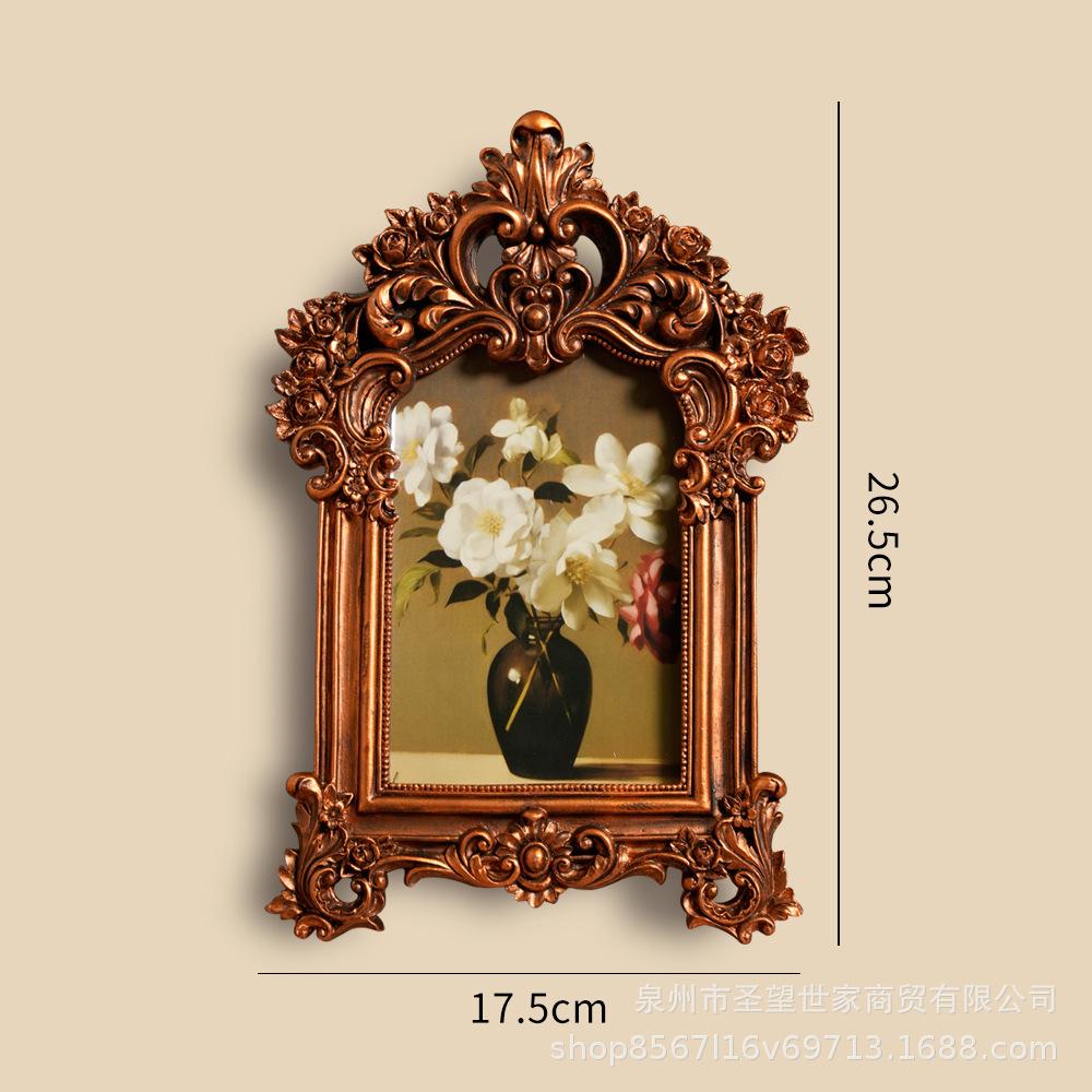 Kreativer Amerikanischer Stil Geschnitzter Vintage Harz Fotorahmen Bilderrahmen Heimdekoration Ausstellungsständer Wandbehang Hochzeit