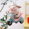 Pig Hanging Ornaments Acrylic Cartoon Decoration with Bead Chain Car Rearview Lifelike Mirror Ornament Keychain Backpack Animal Pendant Birthday Gift