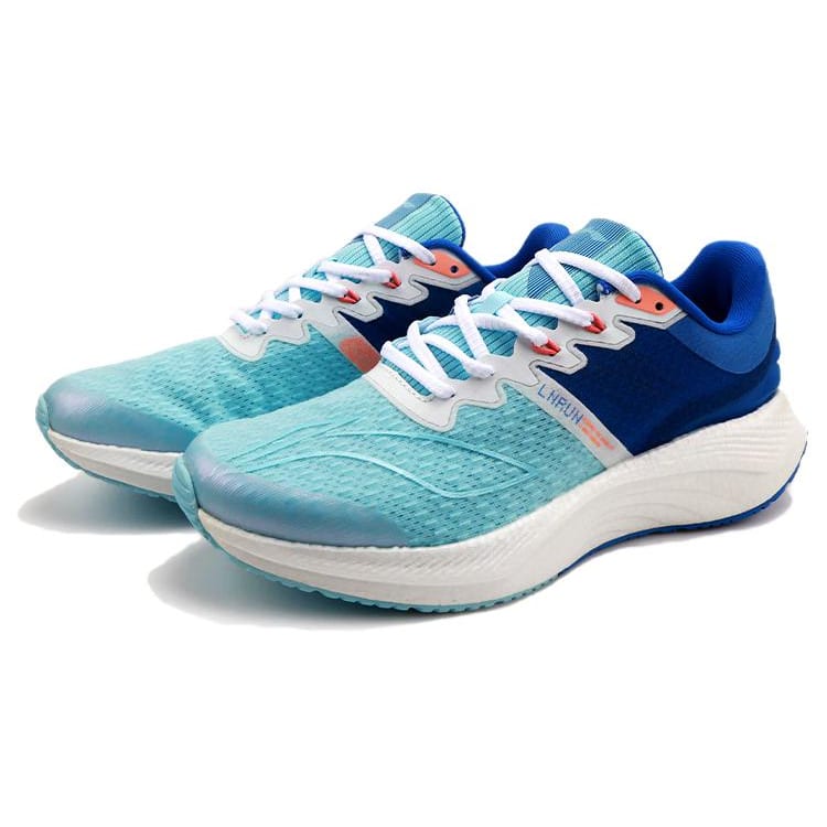 Li Ning Fashion Trend Cushioning Slip Resistant Abrasion Resistant Breathable Low Top Running Shoes Men's Blue White ARHS035-5