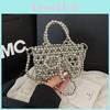 Transparent Bead Handbag With Bow Design And Top Opening For Urban Outings