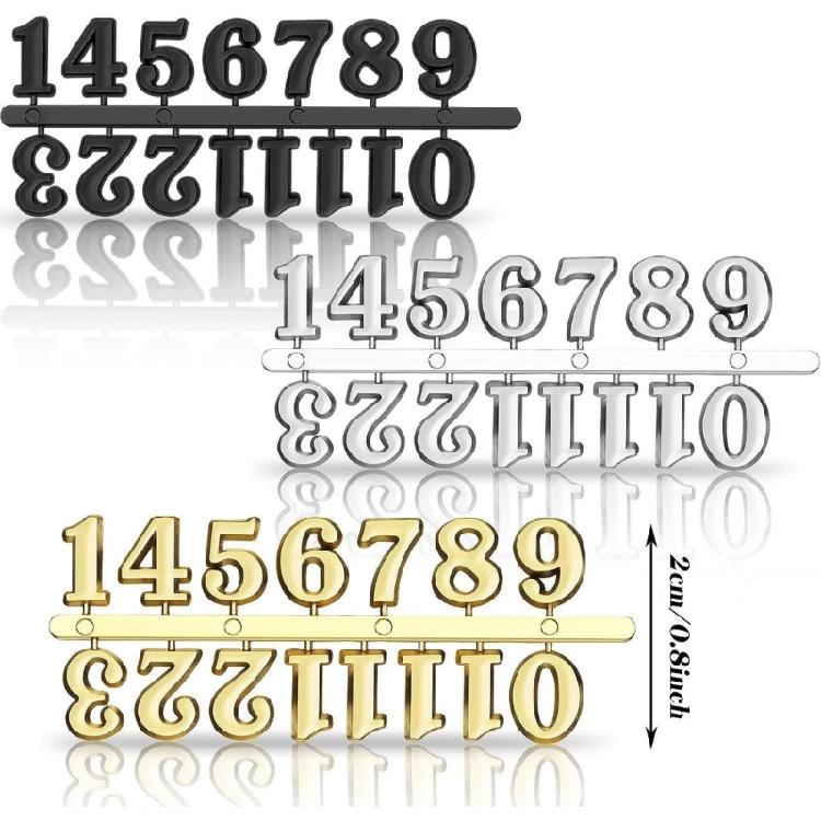 Clock Numerals 3CM Clock Number, Arabic Number Roman Numerals Clock Part Suitable for Home and School Use