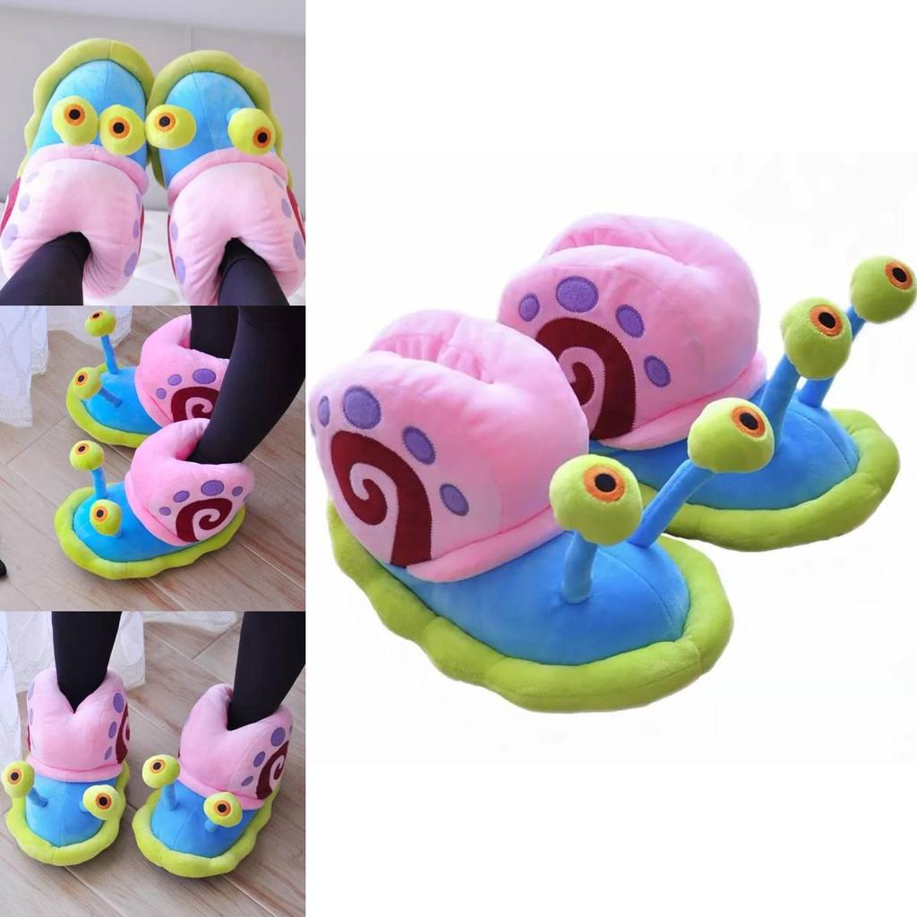 Cozy Indoor Warm Spongebob Snail Slippers For Adults And Kids Winter Edition