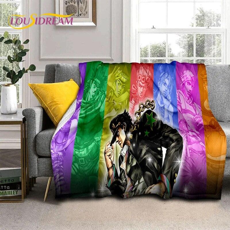 Jojo Bizarre Adventure Cartoon Anime Decke, weiche Überwurfdecke für Zuhause, Schlafzimmer, Bett, Sofa, Picknick, Reisen, Büro, Decke, Kind