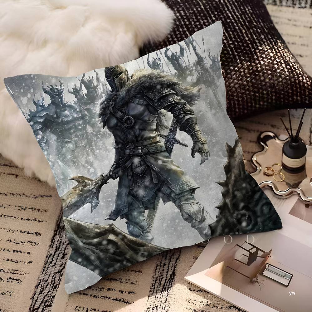 DARK SOULS Adventure Game Pillow Covers Cartoon Sofa Decorative Home Double-sided Printing Short Plush Cute Cushion Cover