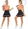 Women's Pleated Tennis Skirt with Pockets and Built-in Shorts - High-Elastic Golf Sports Skort