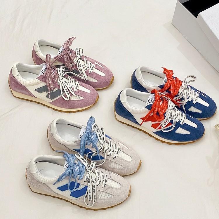 New Color Matching Shoelaces Thick-soled German Training Shoes Women's Versatile Breathable Mesh Sports and Leisure Forrest Gump Shoes Women's Joggin