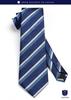 [HISDERN] Blue Men's Formal Business Tie and Pocket Square Set, Striped Pattern, Perfect for Weddings, Job Interviews, Entrance Ceremonies,