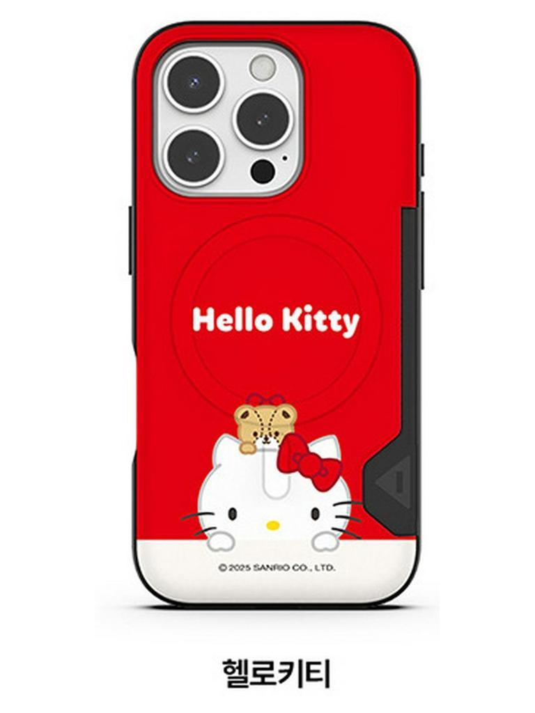Magnetische Schutzhülle für iPhone 17 Pro Max mit Kartenschlitz - Hello Kitty & Kuromi