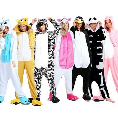 Kigurumi Unicorn Unicorn Panda Cartoon Flannel Pajamas Women Men Sleepwear Onesies Jumpsuits Animal Cosplay Costumes