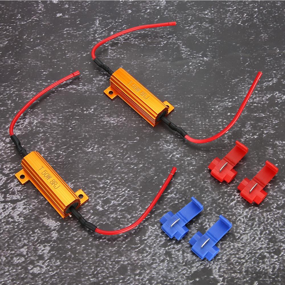 2 Stück 50W 8 Ohm Drahtwiderstand Decoder Fix LED-Glühbirnen Hyperblinken Blinker