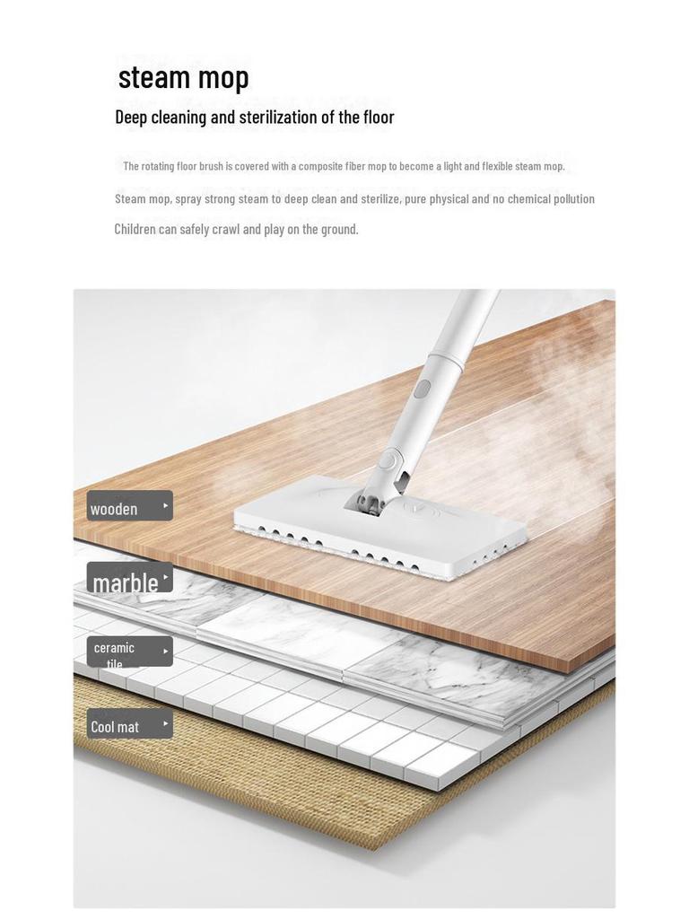 Deerma Electric Handheld Steam Mop: High-Temperature, Multi-Function Cleaning Tool for Home