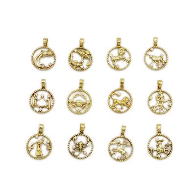 Zwölf Sternbilder Hohlmessing Anhänger & Charms für DIY Schmuck