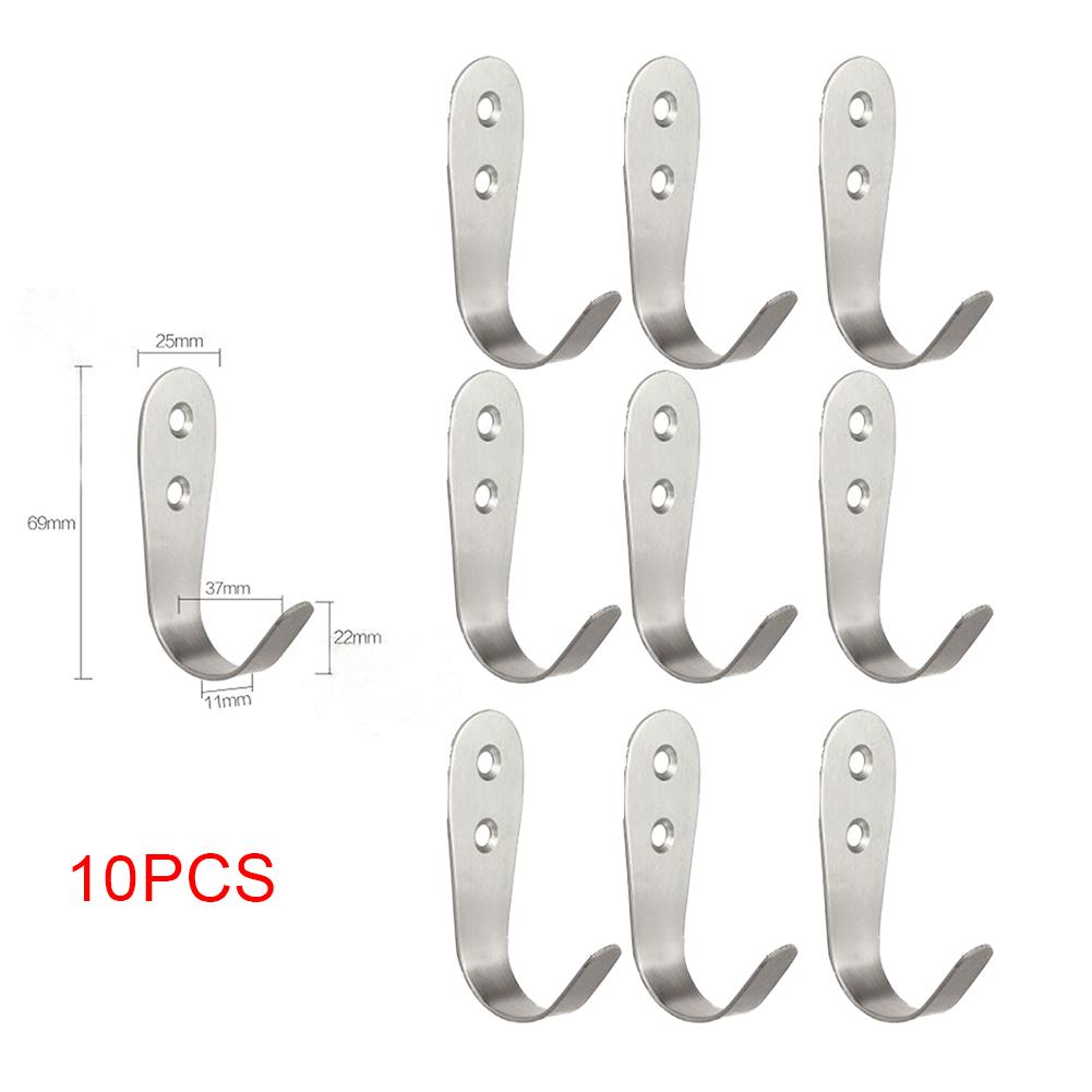 Home useful Hook Creative High quality Hot Rustproof Single hook Solid Stainless Steel Wall mounted 10PCS Coat