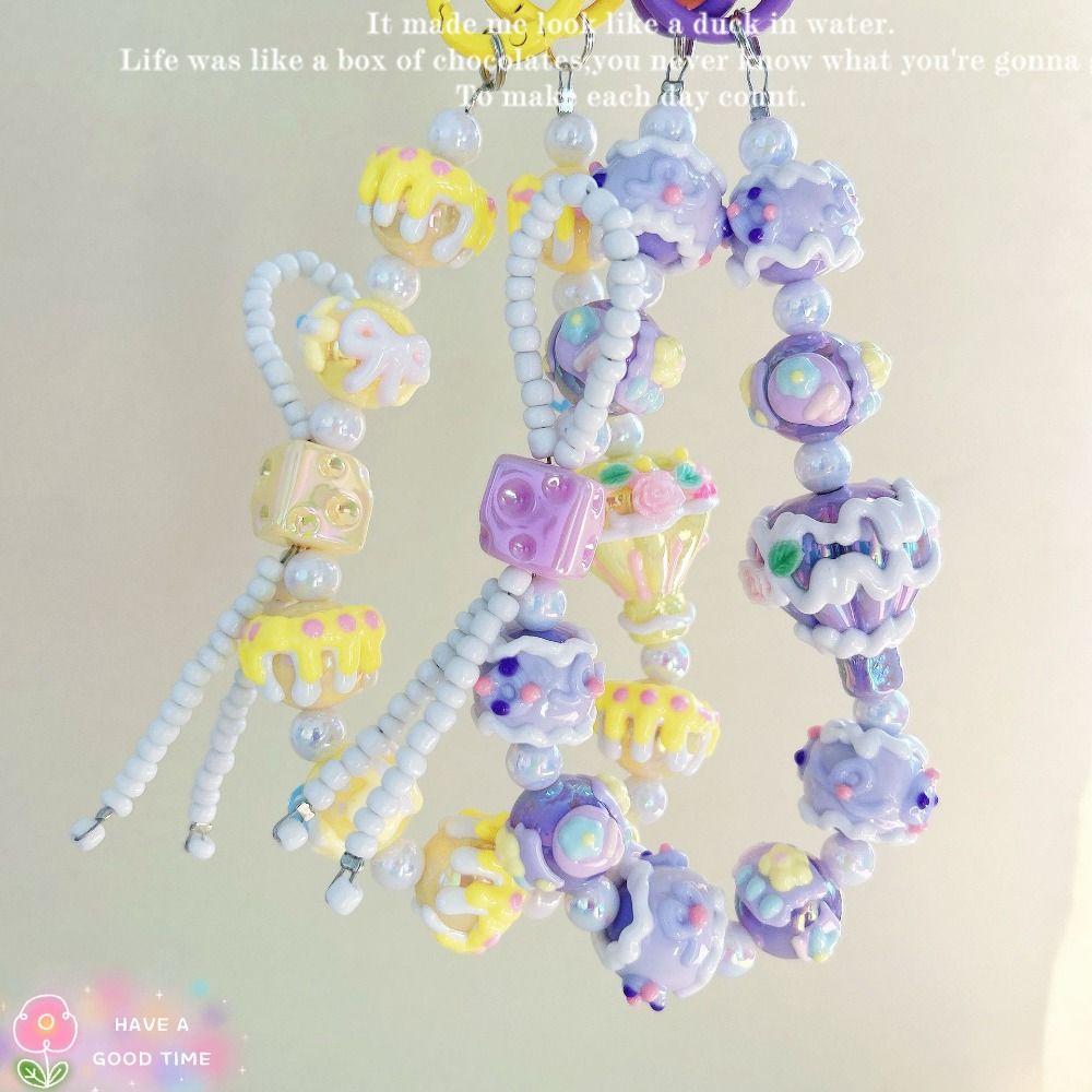 

Cheese Mobile Phone Strap Beaded Phone Charm Rope New Phone Lanyard синій