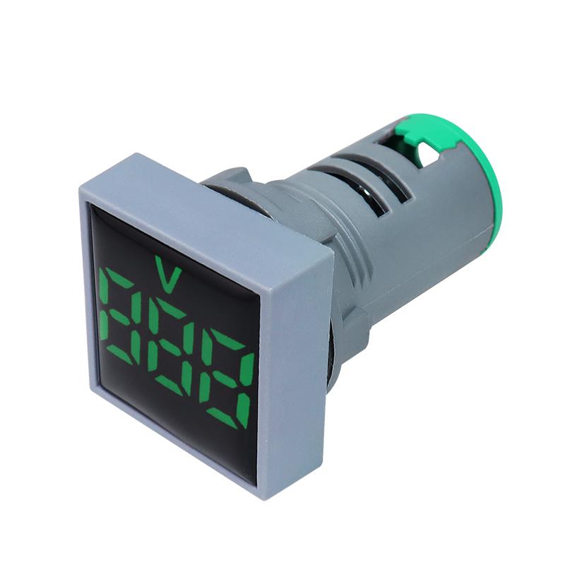 AC30-500V Voltmeter Square / Round Panel LED Digital Display Volt Meter AC 220V 22mm Opening Diameter Mini Voltage Tester Gauge