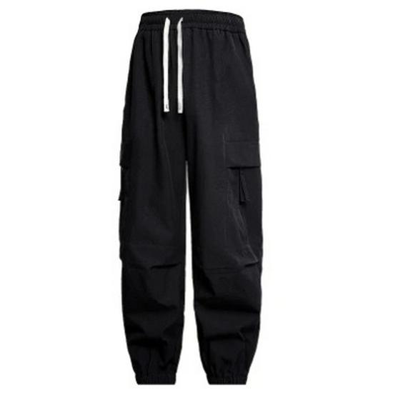 

Мужские широкие брюки-парашюты с несколькими карманами для работы на весну и осень - Идеально для американских пар. 5XL чёрный