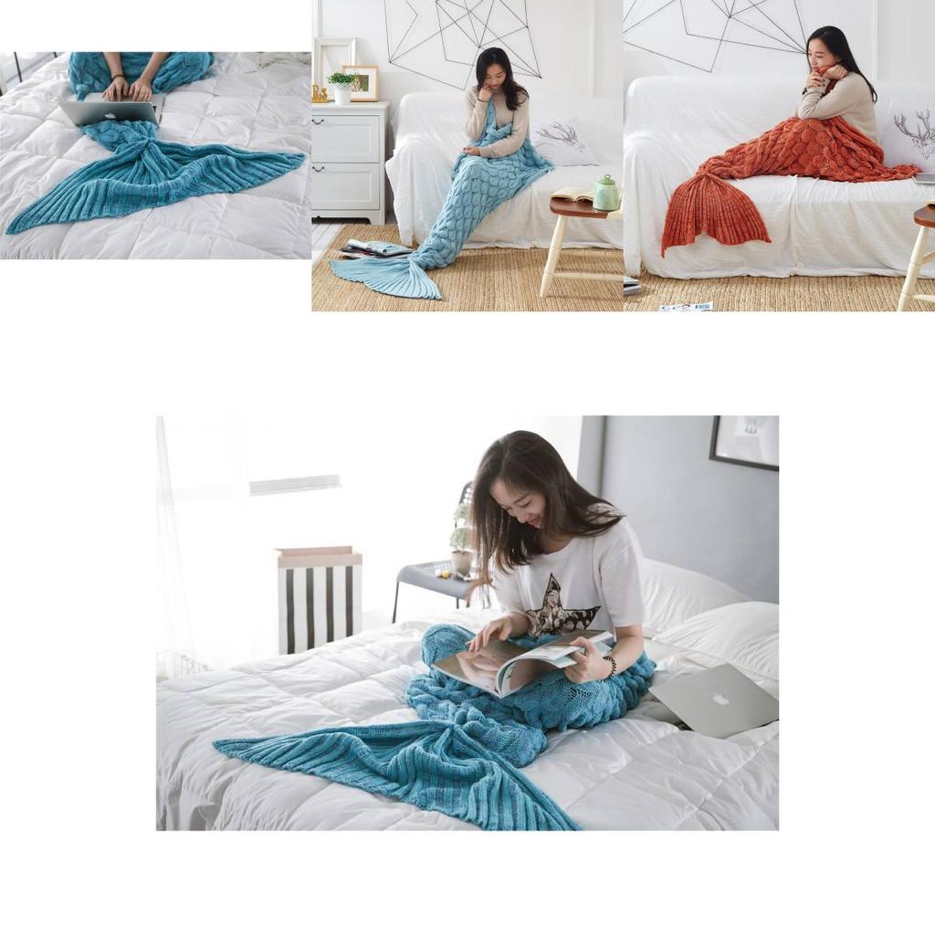 Mermaid Tail Throw For Bed And Lounge With Soft Acrylic Fabric And Stylish Pattern