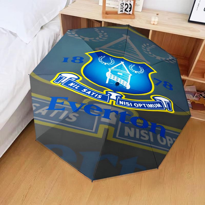1PC Ever-ton Football Club Crest Printed Umbrella Folding umbrella, automatic umbrella 8-Frame for Travel, camping Fan gifts Christmas Gifts