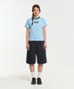 AECA (Woman) Aeca Oval Emblem Graphic Ringer Half Sleeve Tee-Sky Blue