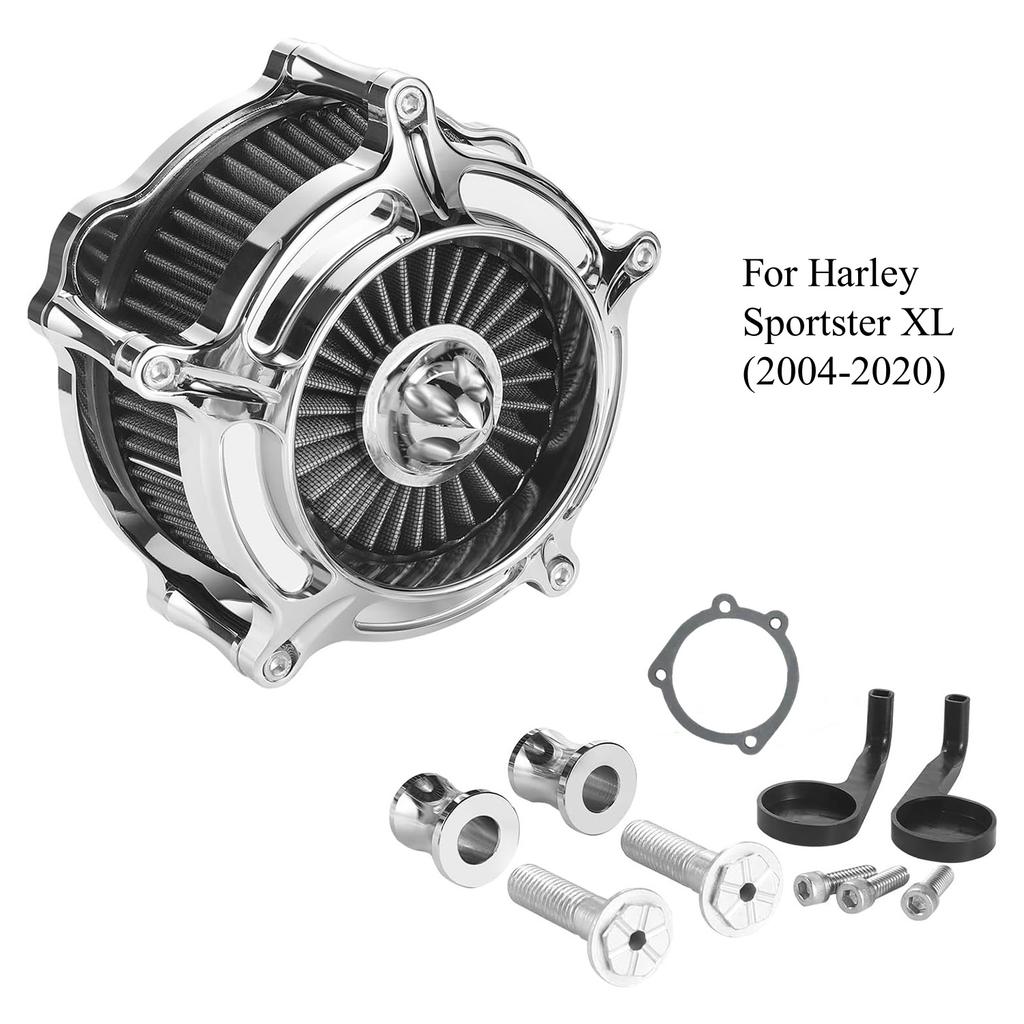 Motorcycles Turbine Air Cleaner Intake Filter Chrome For Harley Sportster XL Touring Softail Dyna EVO & Twin Cam Fatboy FXDLS