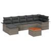 8 Piece Grey Poly Rattan Garden Sofa Set with Storage