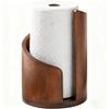 Spiral Wave Wooden Paper Towel Holder, Modern Kitchen Countertop Organizer for Bathroom and Kitchen, Tissue Dispenser Stand
