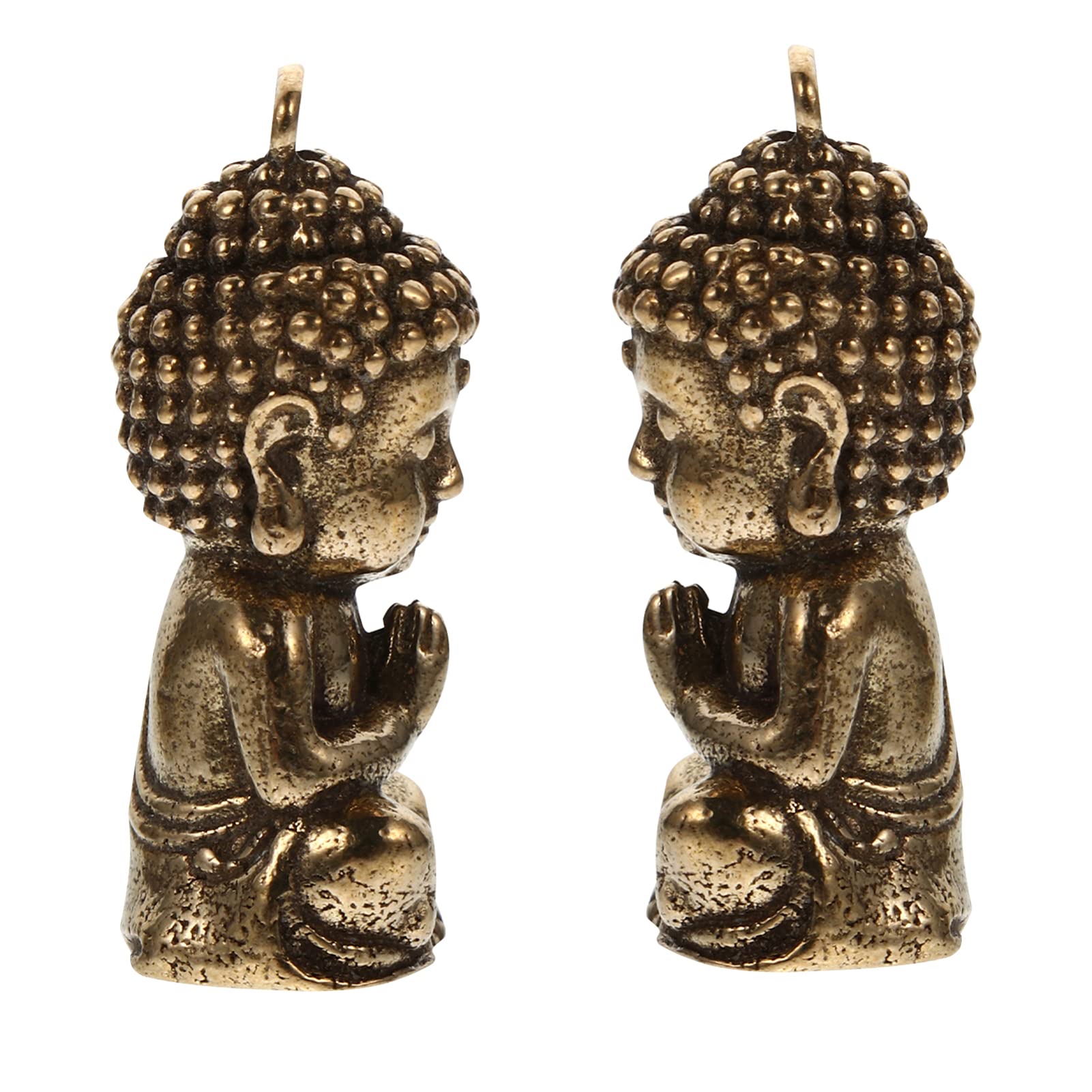 

ledmomo Mini Buddha Figurines, 2 Brass Figurines, Sakyamuni Buddha Statues, Meditation Sculptures, Praying Buddha Sculptures, Good Luck Gifts,
