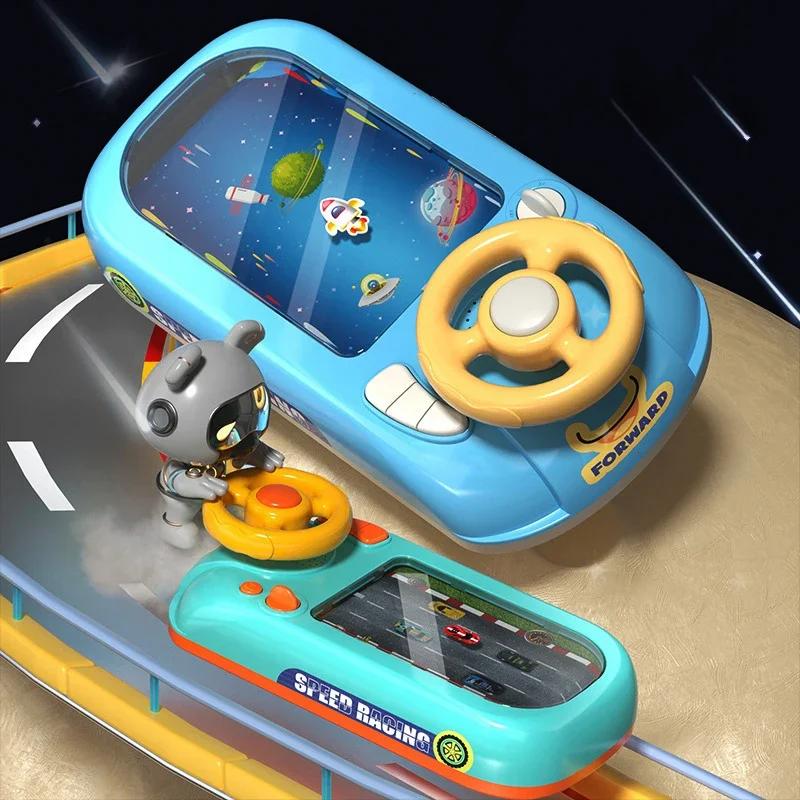 Kids Electric Steering Wheel Driving Toy Pretend Play Electronic Indoor Adventure Game Educational Toys for Girl Boys Children