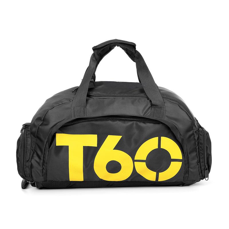 T60 Sports Travel Bag - Double Shoulder, Dry/Wet Separation, Gym & Yoga Bag for Men and Women.