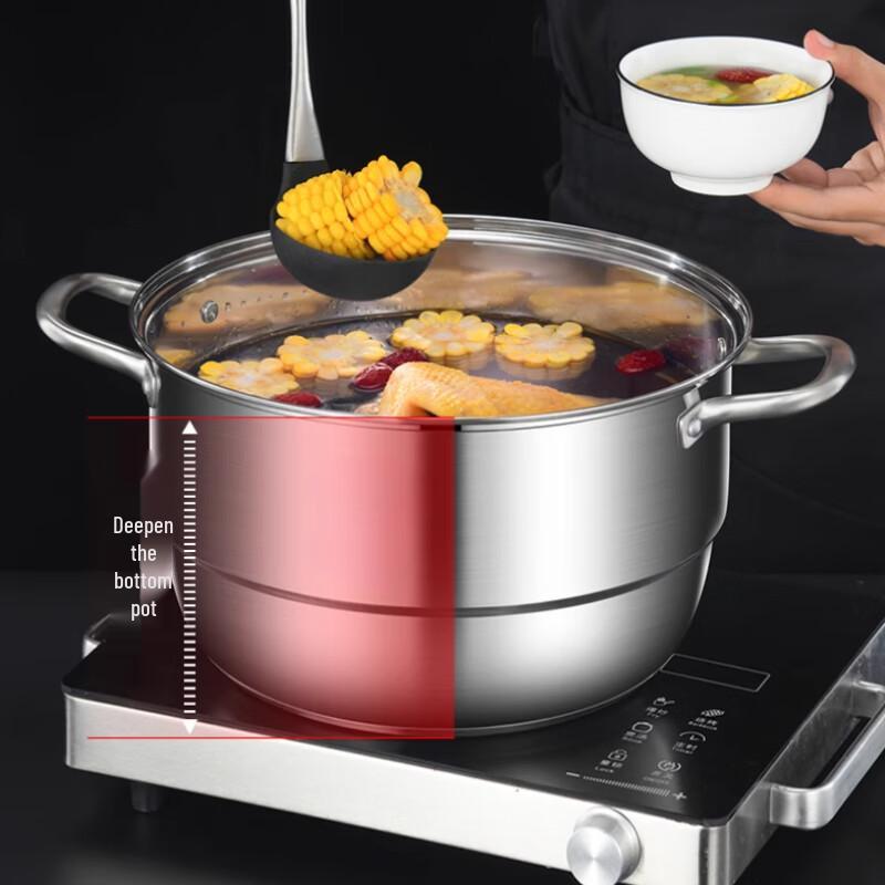 Sule 304 Stainless Steel 28CM 3-Tier Steamer Pot