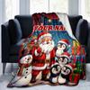 1PC Custom Name Santa's Christmas Adventure blanket versatile,all-season throw suitable for the living room,bedroom,camping,travel,and gift