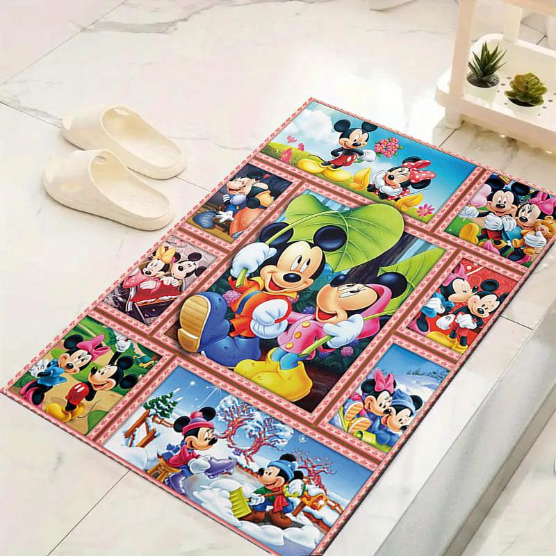 1Pc Mickey Minnie'S Winter Adventure Rug Office Carpet Indoor Outdoor Doormat Nonslip Soft Comfortable Living Christmas Halloween Xmas Gift D924396