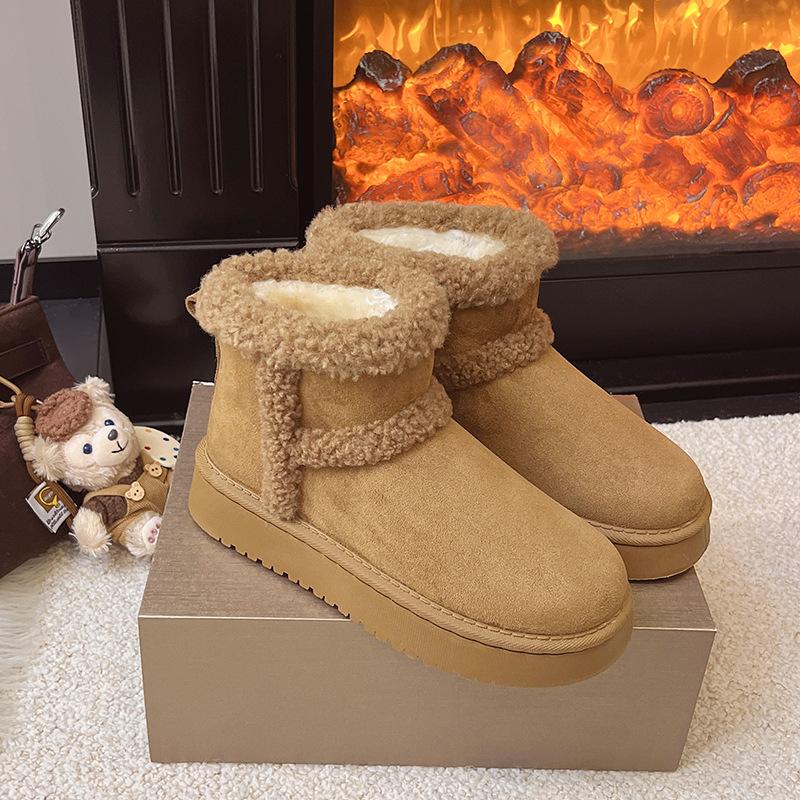 Snow boots new winter velvet thickened outdoor thick-soled snow cotton snow-proof and non-slip