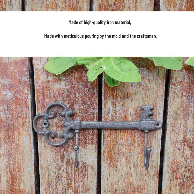 Double Hook Iron Shovel and Rake Decorative Hanging for Courtyard and Home