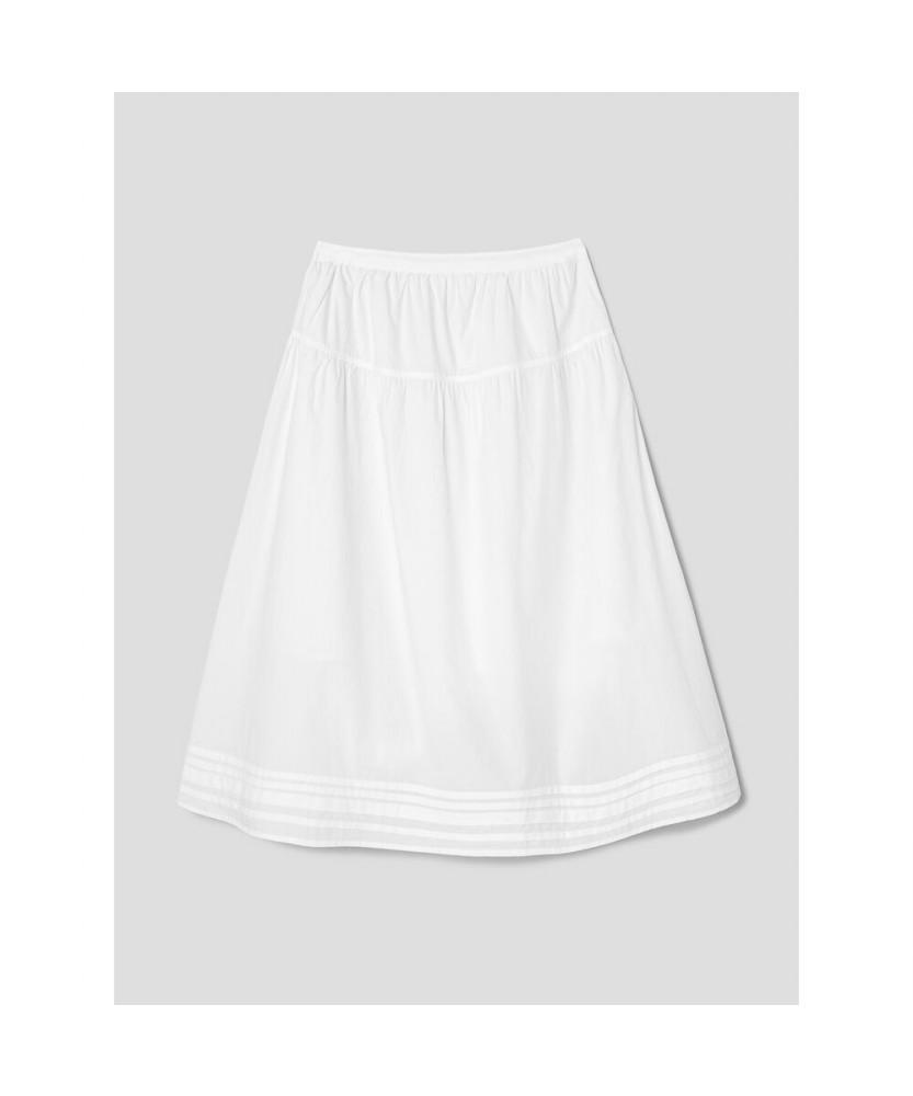8SECONDS Cotton Pintuck Long Skirt White