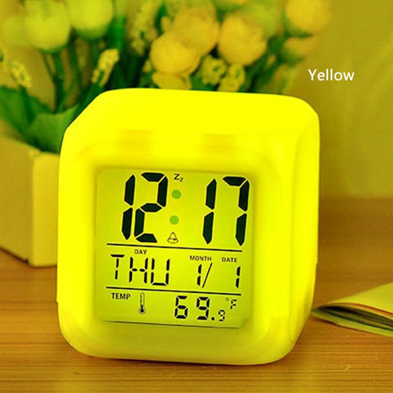 Practical Four-square Clock Intelligent Display Electronic Equipment Minimalist Colorful Four-square Clock Easy To Carry Device